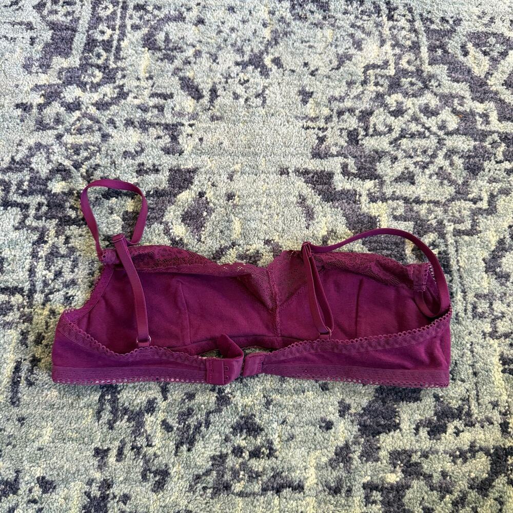 Savage x Fenty Wine Colored Lace Trim Bralette Lingerie Intimates | Size 4-6 - Picture 4 of 7